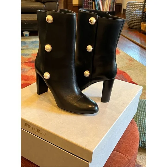 Jimmy Choo Rina 85 Leather Ankle Boots Size 38 (8) NIB - Picture 6 of 15